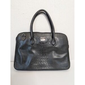 Hidesign‎ Amelia Medium Womens Work Bag Full Grain Cow Leather Croc Elegant Zip